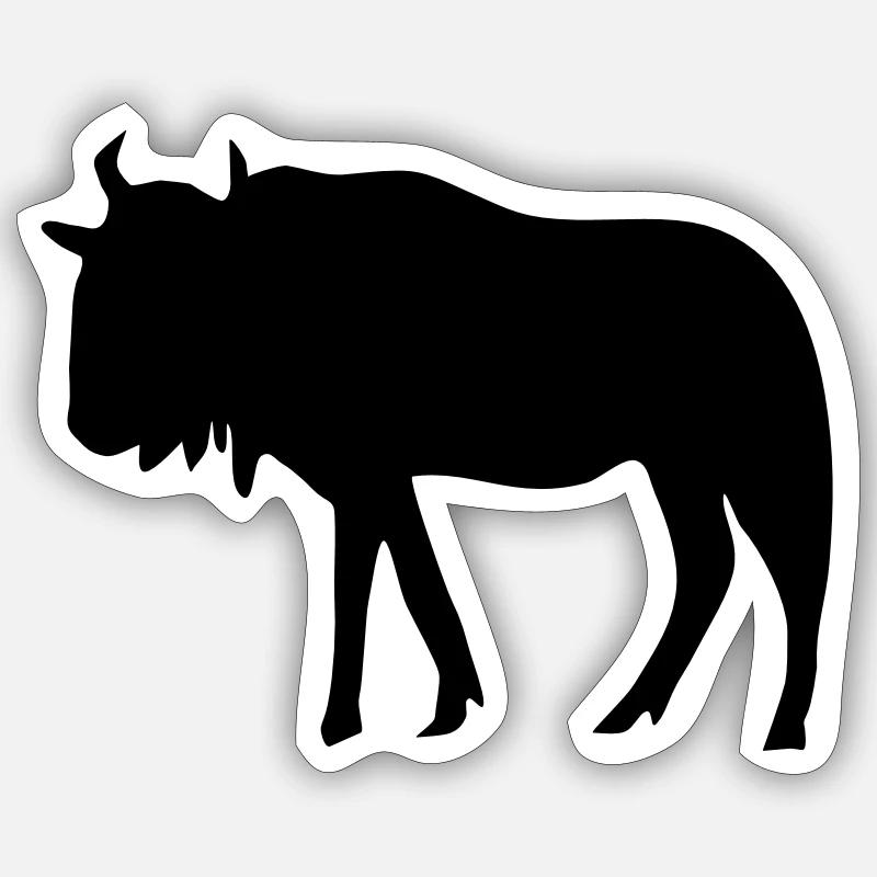 Gnu, Bison, Buffalo - Sticker size S (10 x 10 cm) - white matte