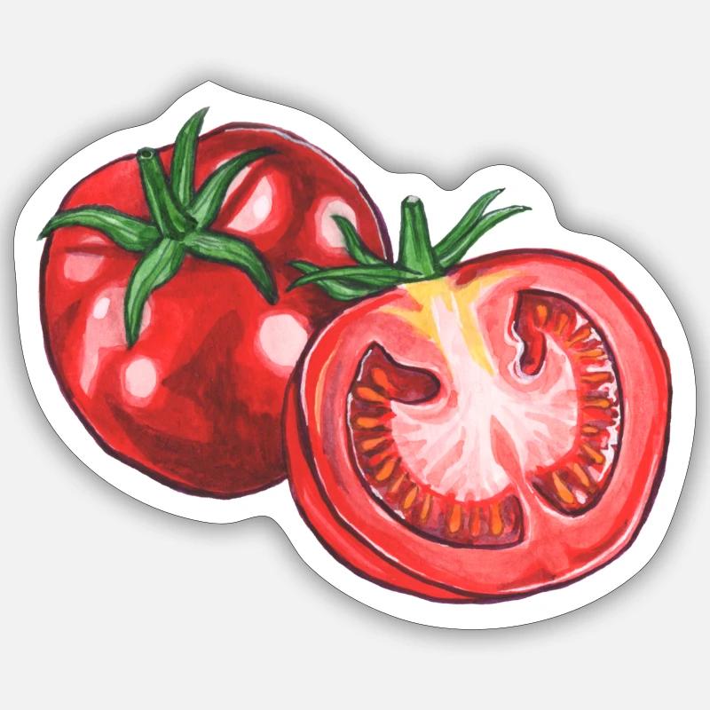 tomato - Sticker size S (10 x 10 cm) - white matte