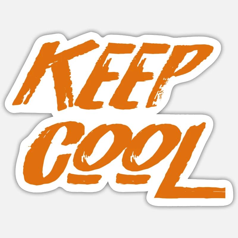 Keep Cool - Orange - Sticker taille S (10 x 10 cm) - blanc mat