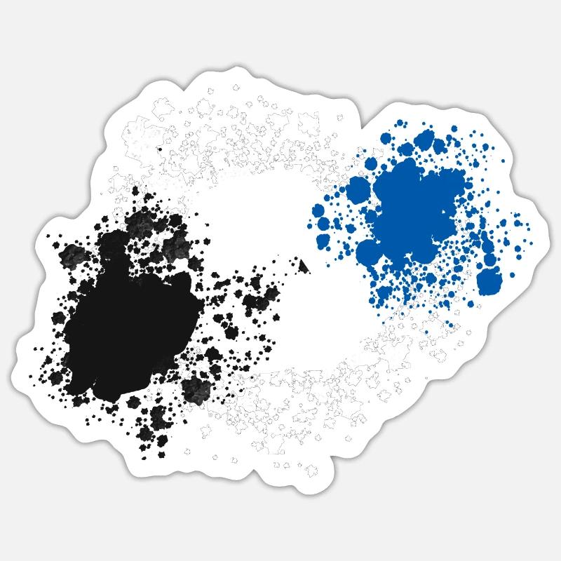 Black-White-Blue Sticker size S (10 x 10 cm)