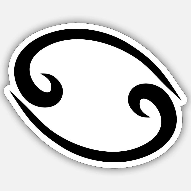 Krebs 2 Glyphe Sternzeichen Symbol - Sticker Größe S (10 x 10 cm) - Mattweiß