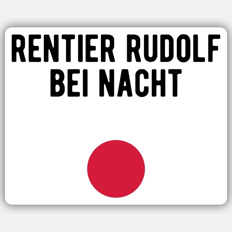 Reindeer Rudolf at night Sticker size S (10 x 10 cm)