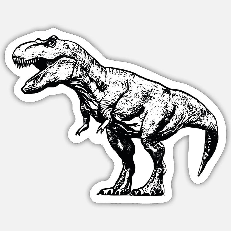 T-Rex Dinosaurier Dino Fleischfresser - Sticker Größe S (10 x 10 cm) - Mattweiß