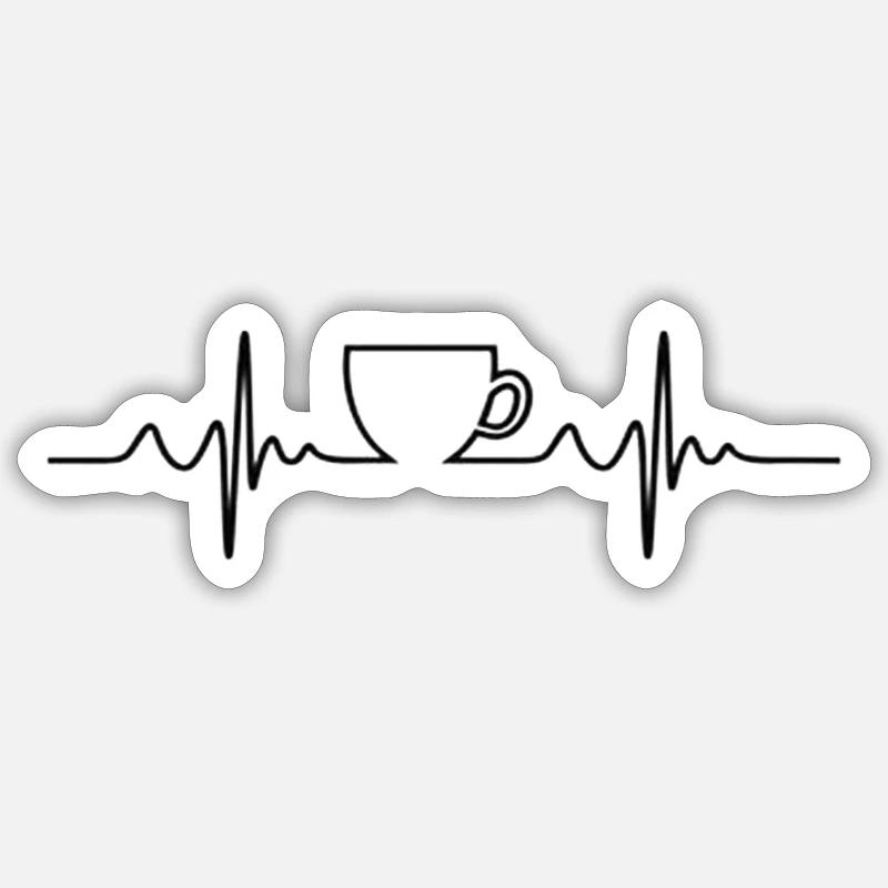 Ich liebe Coffe - Sticker Größe S (10 x 10 cm) - Mattweiß