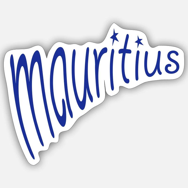 Mauritius - Sticker taille S (10 x 10 cm) - blanc mat