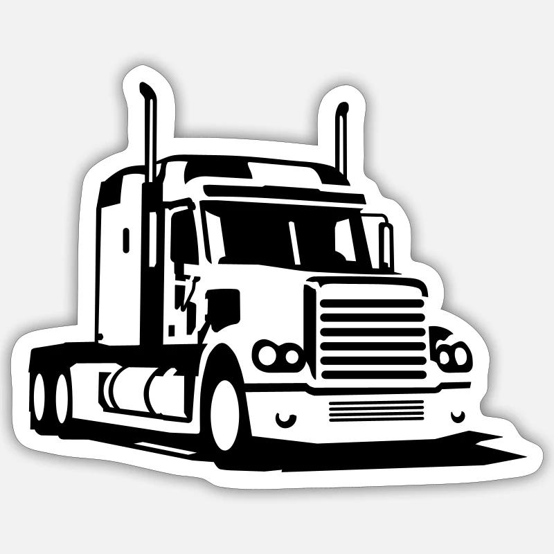 lkw_2 - Sticker size S (10 x 10 cm) - white matte