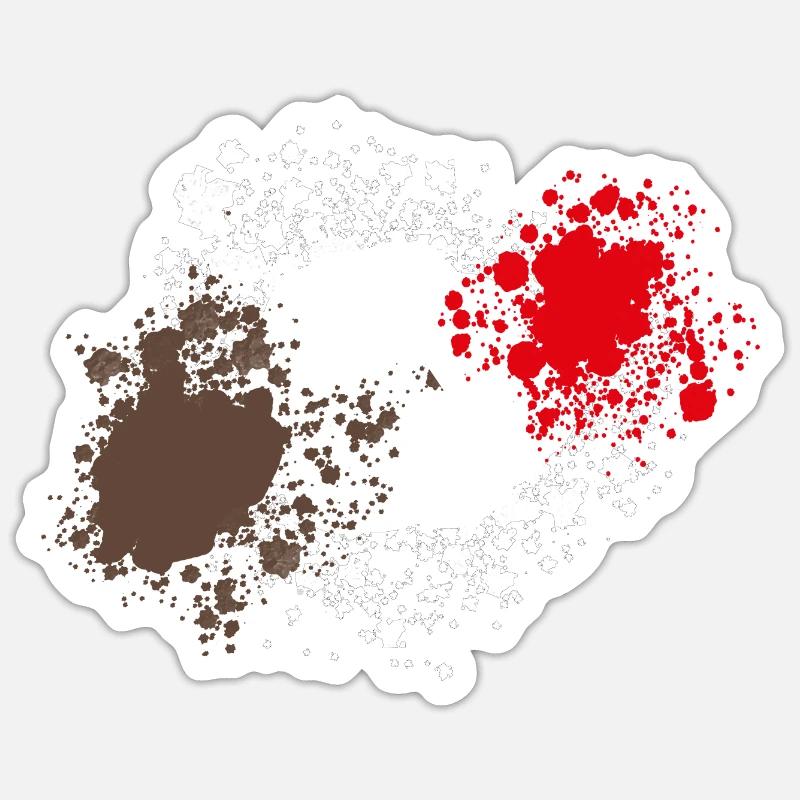 Brown-blanc-rouge - Sticker taille S (10 x 10 cm) - blanc mat