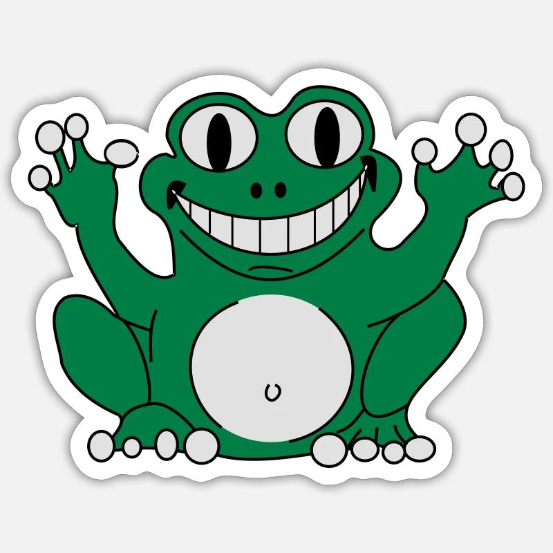 Funny frog - Sticker size S (10 x 10 cm) - white matte