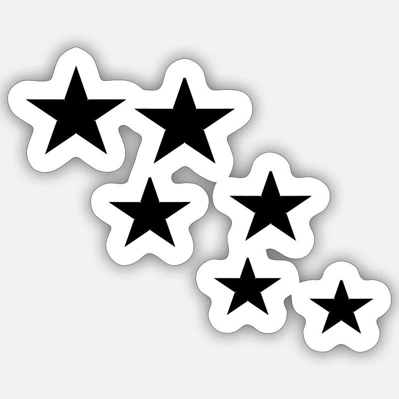 6 sterne gross klein - Sticker Größe S (10 x 10 cm) - Mattweiß