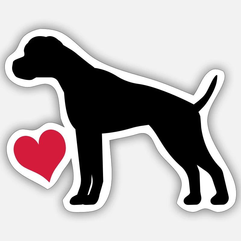 boxer - Sticker size S (10 x 10 cm) - white matte