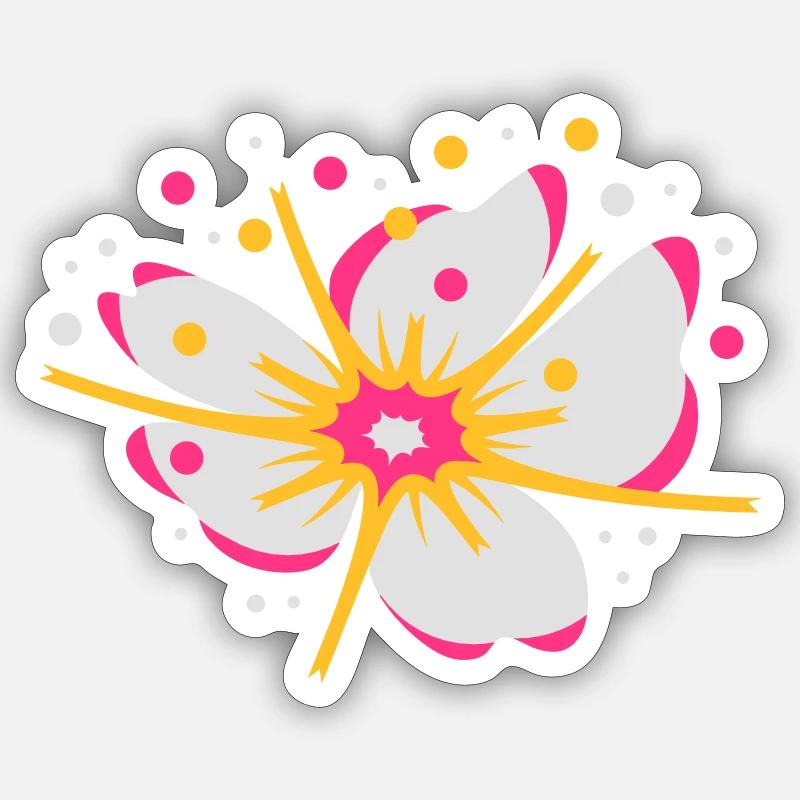 A fleur de cerisier avec du pollen Sticker taille S (10 x 10 cm)