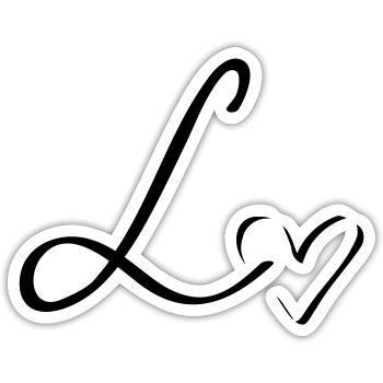 Lettre L Jours de premier livre - Sticker taille S (10 x 10 cm) - blanc mat - Devant