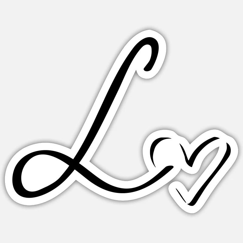 Buchstabe L Anfangsbuchstage Sticker Größe S (10 x 10 cm)