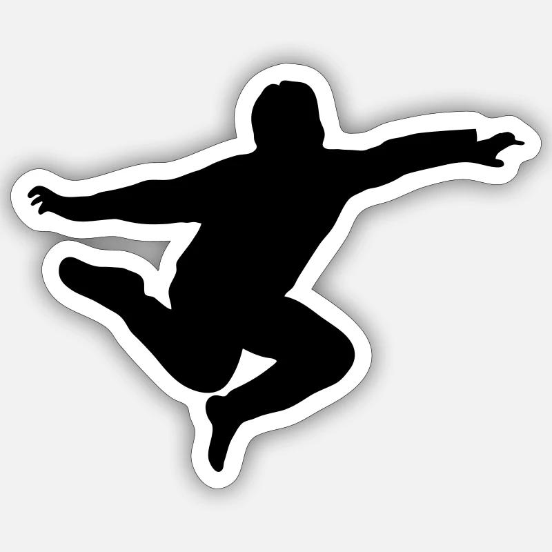 springender junge Sticker Größe S (10 x 10 cm)