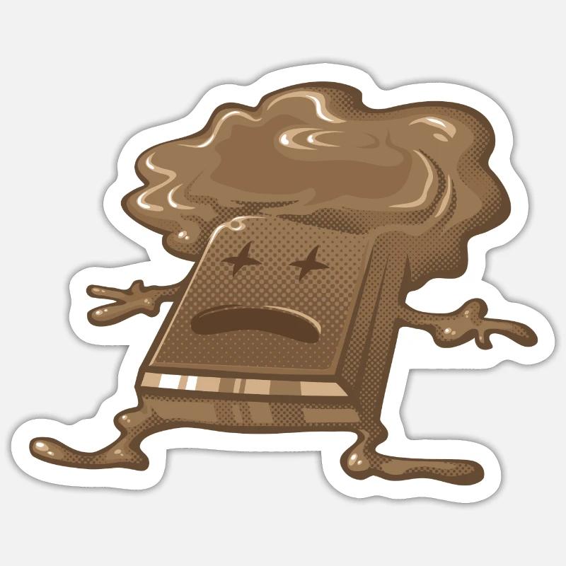 Dead chocolate - Sticker taille S (10 x 10 cm) - blanc mat