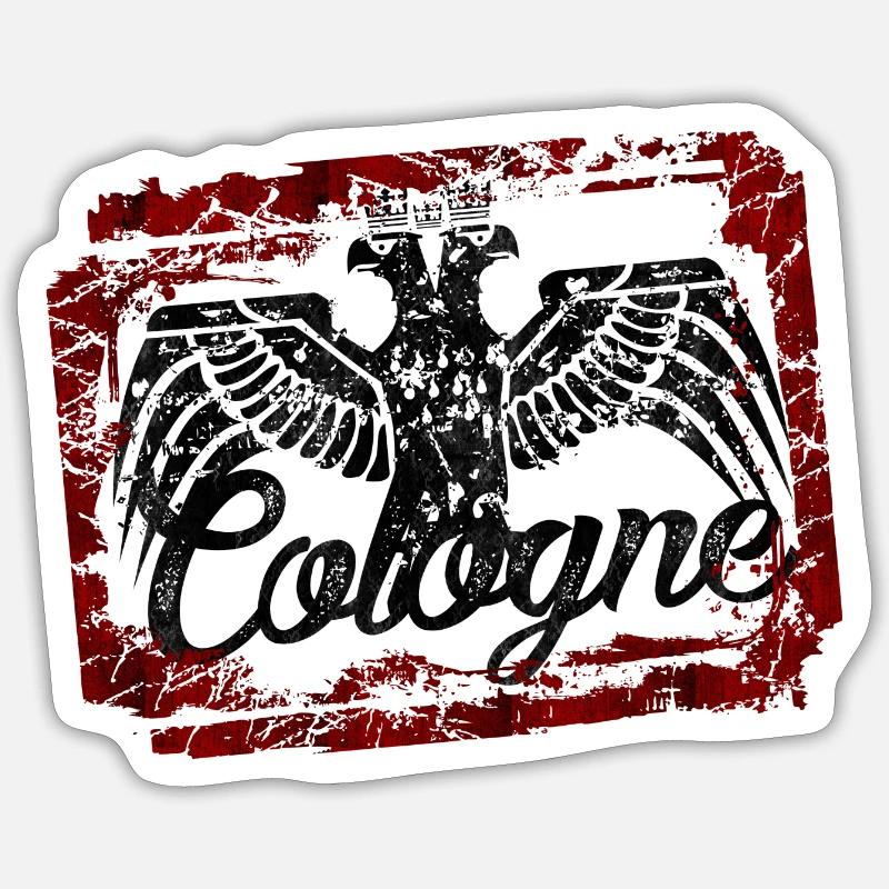 Doublekopp Adler Cologne - Sticker taille S (10 x 10 cm) - blanc mat