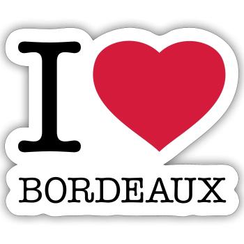 I LOVE BORDEAUX France Frankreich - Sticker Größe S (10 x 10 cm) - Mattweiß - Vorne