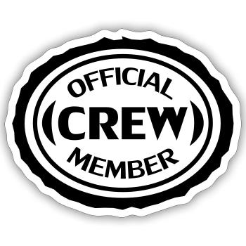 Official Crew Member - Sticker taille S (10 x 10 cm) - blanc mat - Devant