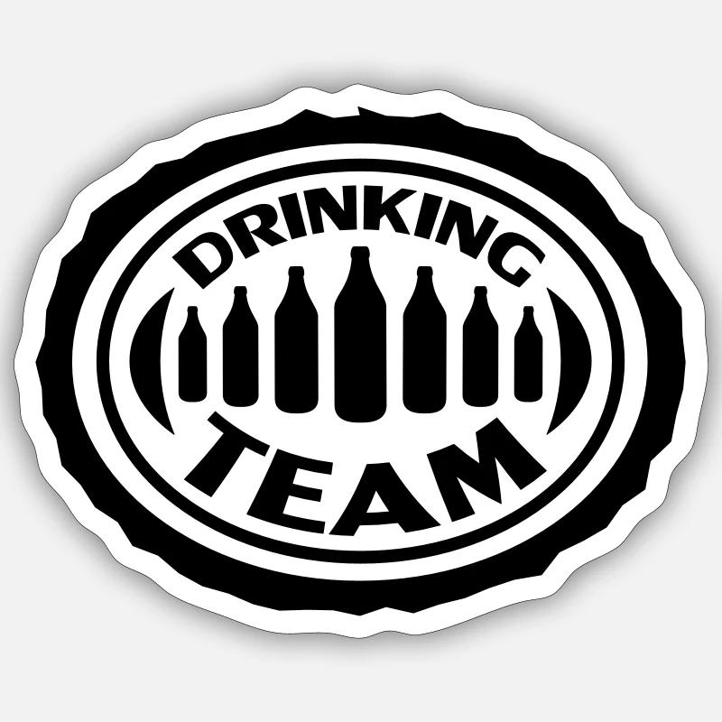Drinking Team - Sticker Größe S (10 x 10 cm) - Mattweiß