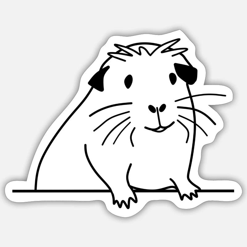 Cochon d'Inde pour les amateurs de cochons d'Inde - Sticker taille S (10 x 10 cm) - blanc mat