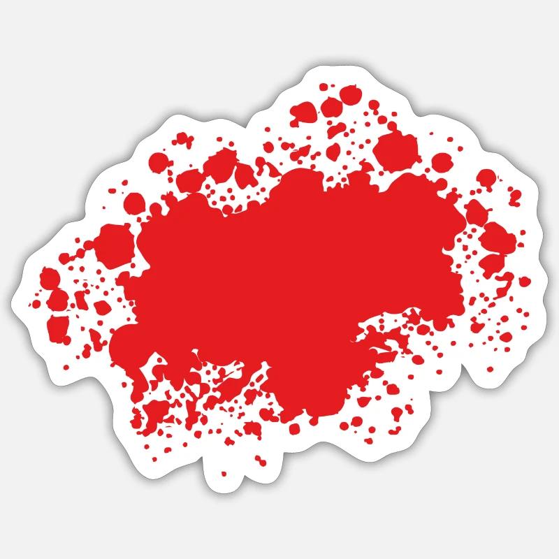 Blob of paint splatter painter gift red - Sticker size S (10 x 10 cm) - white matte