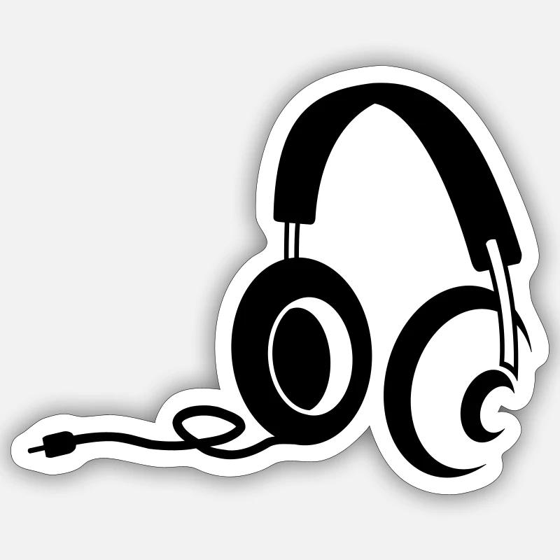kopfhörer Sticker Größe S (10 x 10 cm)