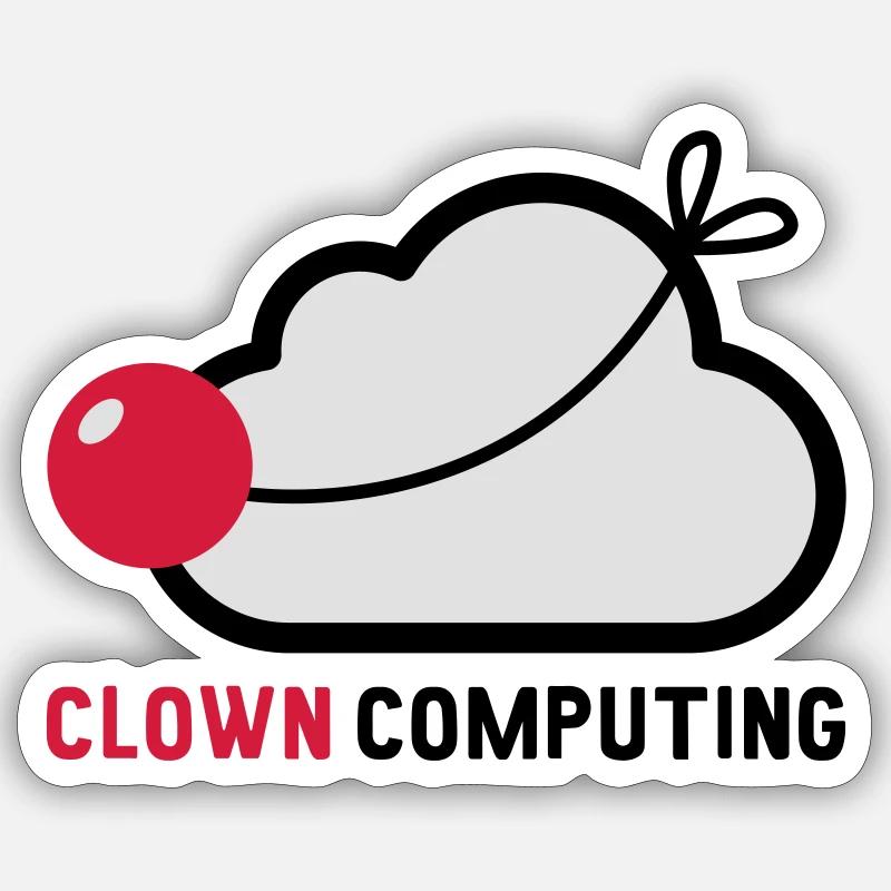 Clown Computing - Sticker Größe S (10 x 10 cm) - Mattweiß