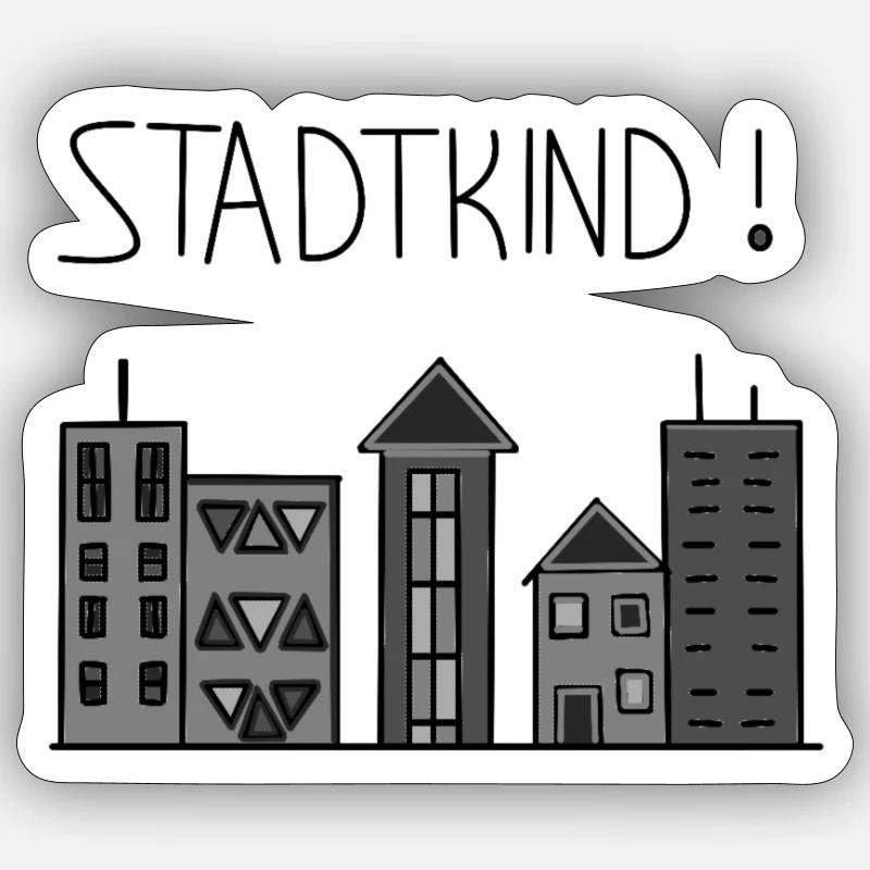 Stadtkind - Sticker size S (10 x 10 cm) - white matte