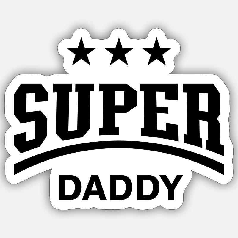 Super Daddy - Sticker Größe S (10 x 10 cm) - Mattweiß