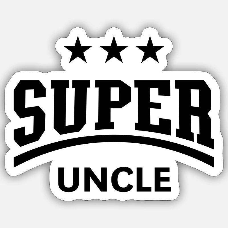 Super Uncle - Sticker Größe S (10 x 10 cm) - Mattweiß