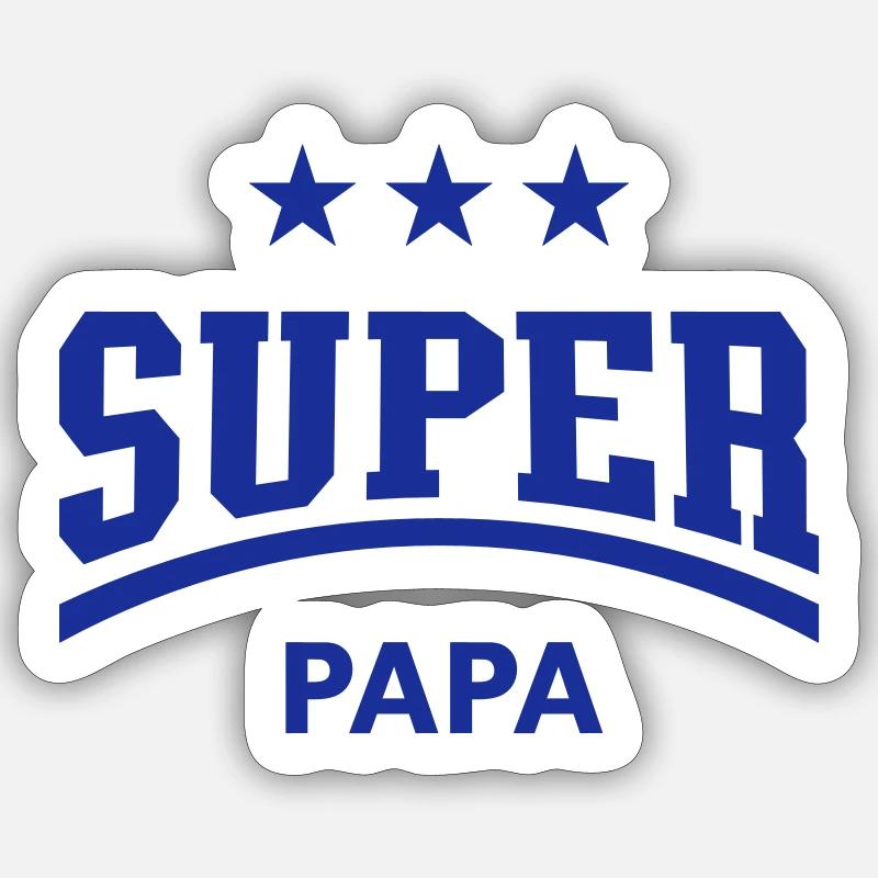 Super Dad - Sticker taille S (10 x 10 cm) - blanc mat