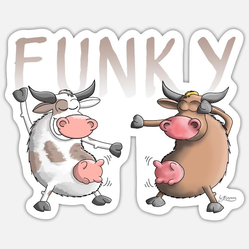 Funky, Crazy, Fun - Sticker size S (10 x 10 cm) - white matte