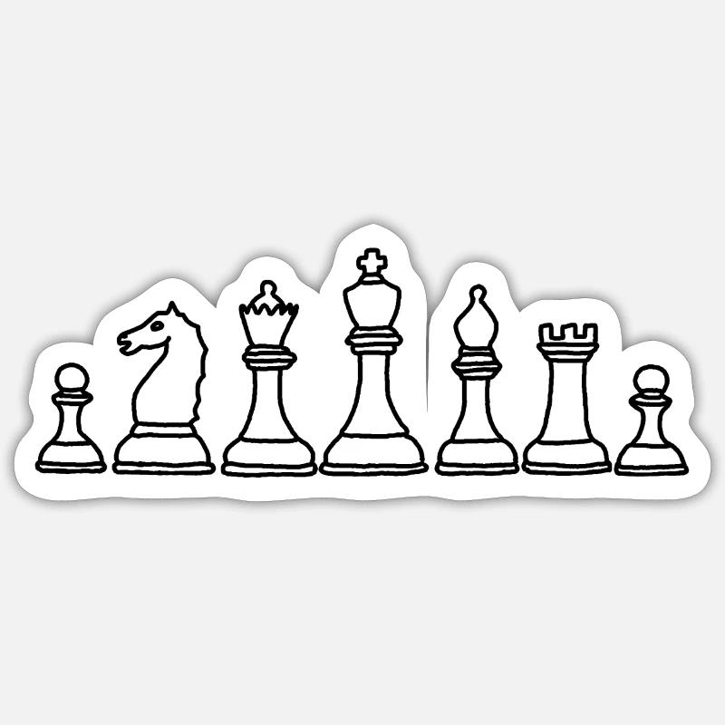 Jeu d'échecs, figures, pièces d'échecs, jeu, dessin Sticker taille S (10 x 10 cm)