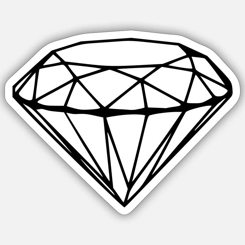 Diamond - Sticker size S (10 x 10 cm) - white matte