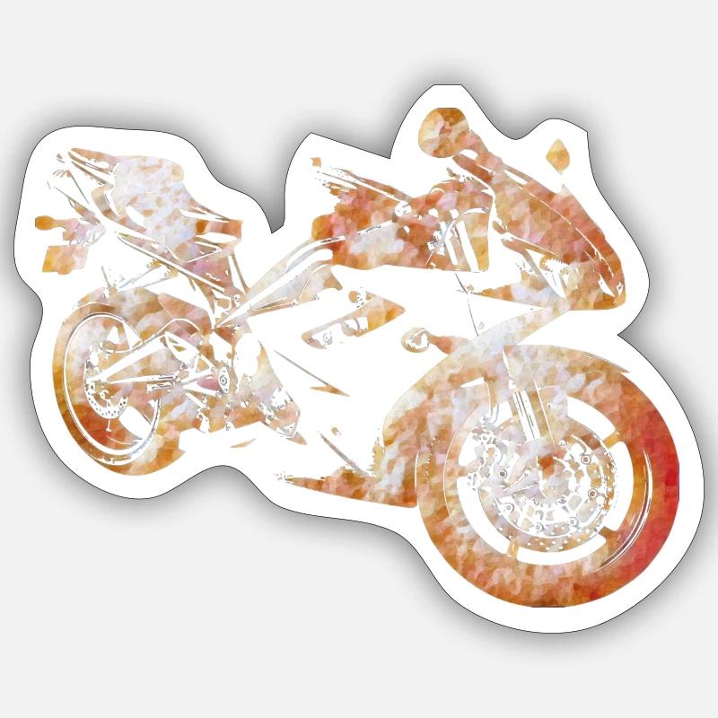 Feu de moto - Sticker taille S (10 x 10 cm) - blanc mat
