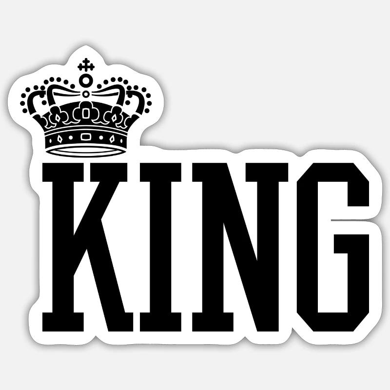 King - Queen Gift Idea - Sticker size S (10 x 10 cm) - white matte