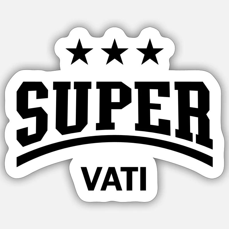 Super Papa - Sticker størrelse S (10 x 10 cm) - mat hvid
