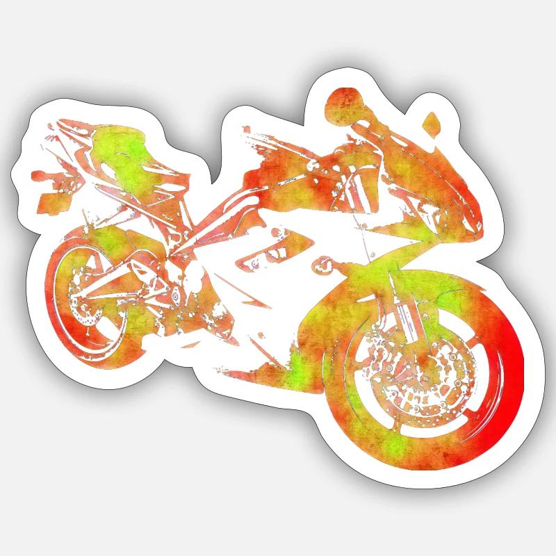 Silhouette de moto - Sticker taille S (10 x 10 cm) - blanc mat