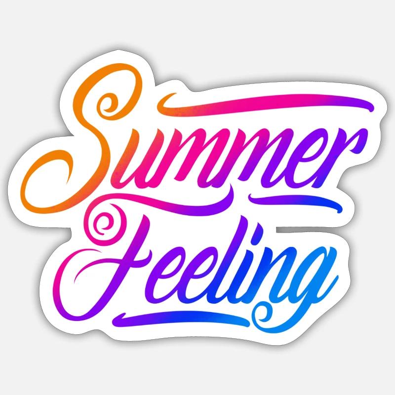 Summer feeling - Sticker taille S (10 x 10 cm) - blanc mat