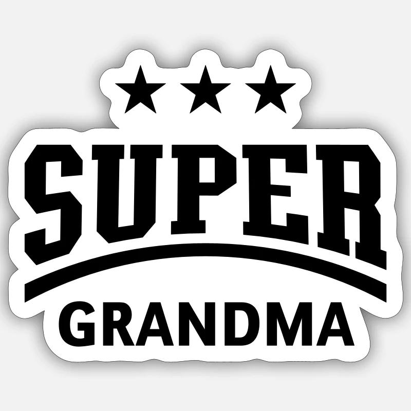 Super Oma - Sticker Größe S (10 x 10 cm) - Mattweiß