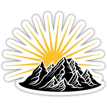high mountain sun climber holiday vacation - Sticker size S (10 x 10 cm) - white matte - Front