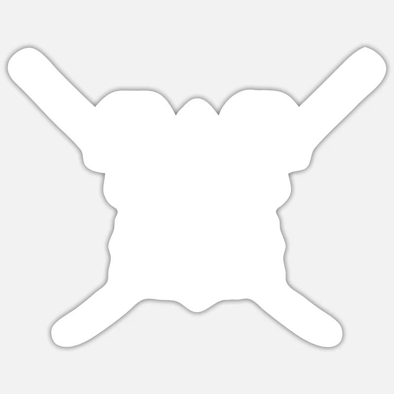 Samurai - Logo - Sticker Größe S (10 x 10 cm) - Mattweiß