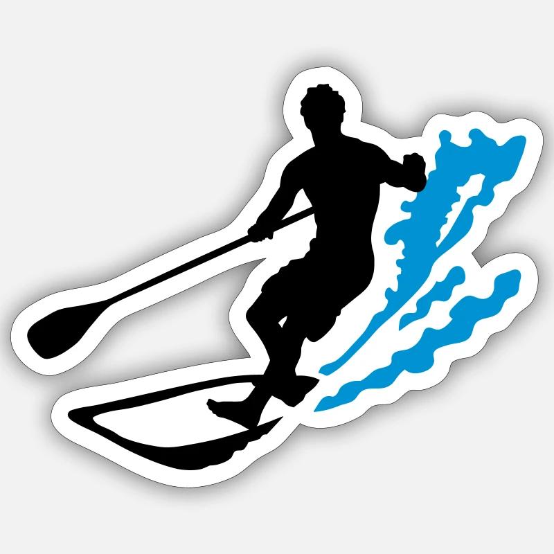 stand up paddling - Sticker Größe S (10 x 10 cm) - Mattweiß