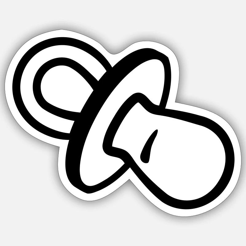 Pacifier - Sticker size S (10 x 10 cm) - white matte