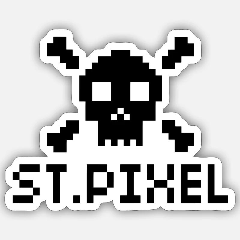 ST.Pixel heilige Pixel Nerd Motiv Sticker Größe S (10 x 10 cm)