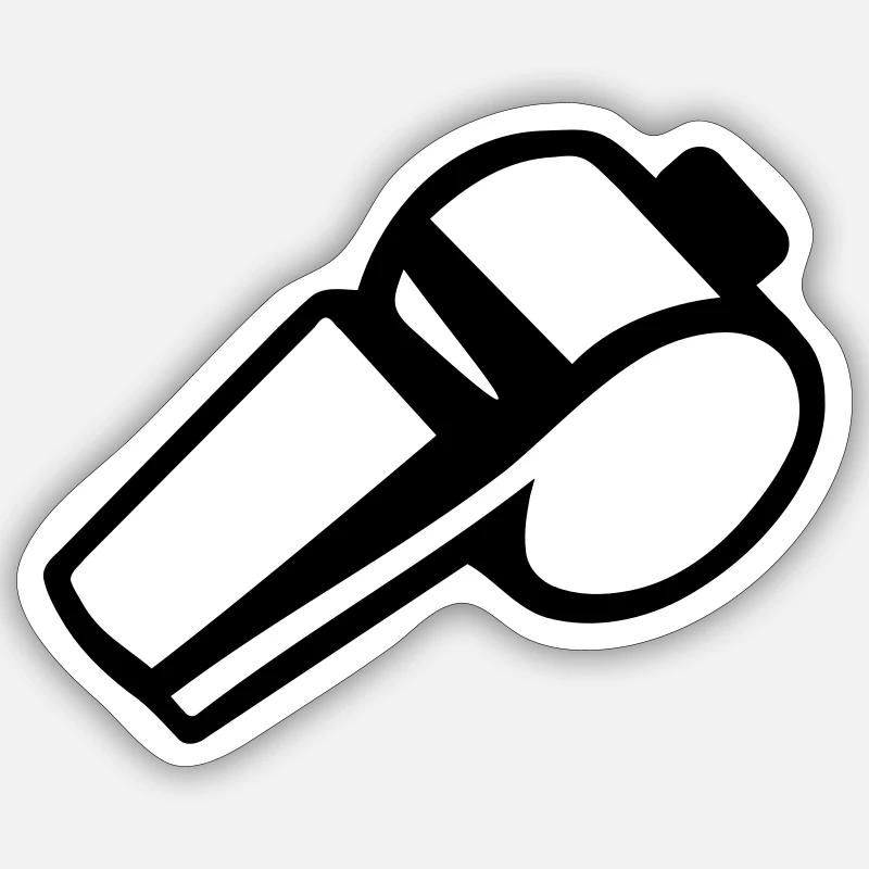 Sifflet à roulette - Sticker taille S (10 x 10 cm) - blanc mat