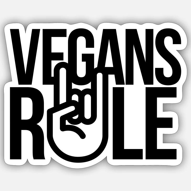 vegans rule - Sticker Größe S (10 x 10 cm) - Mattweiß