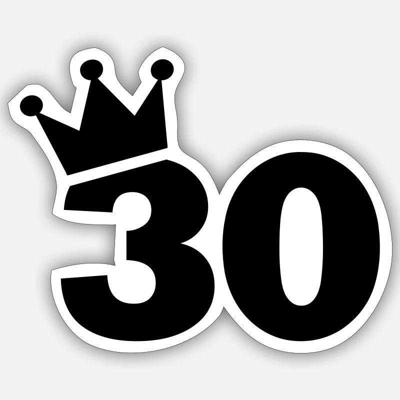 30 - Sticker Größe S (10 x 10 cm) - Mattweiß