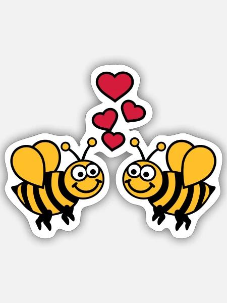 Abeille - Sticker taille S (10 x 10 cm) - blanc mat