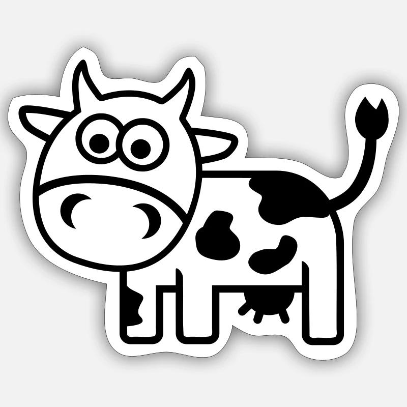 Vache - Sticker taille S (10 x 10 cm) - blanc mat
